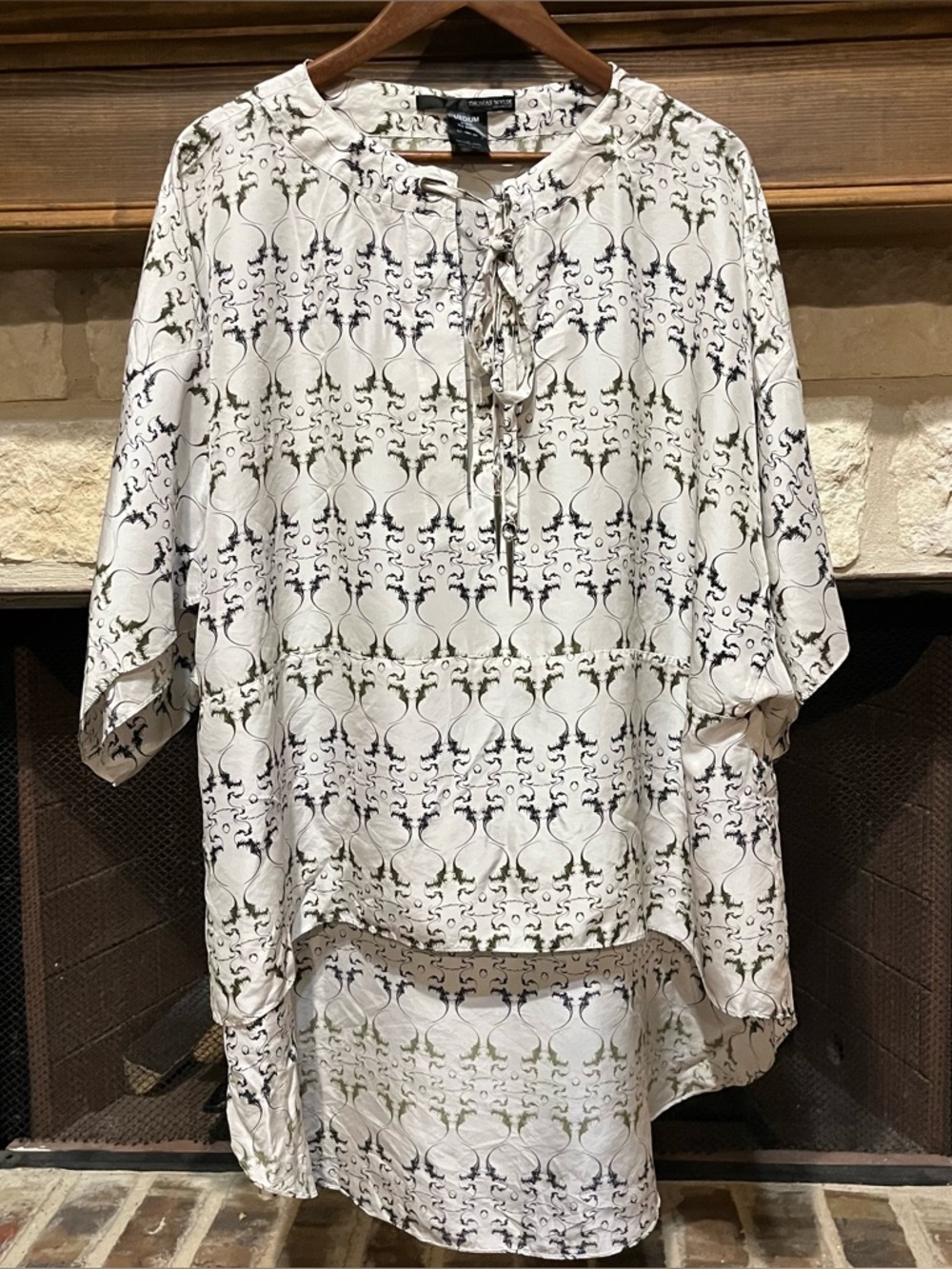 Thomas Wylde Luxury Silk Tunic Blouse Skull Celtic Cross Size M - Picture 2 of 13